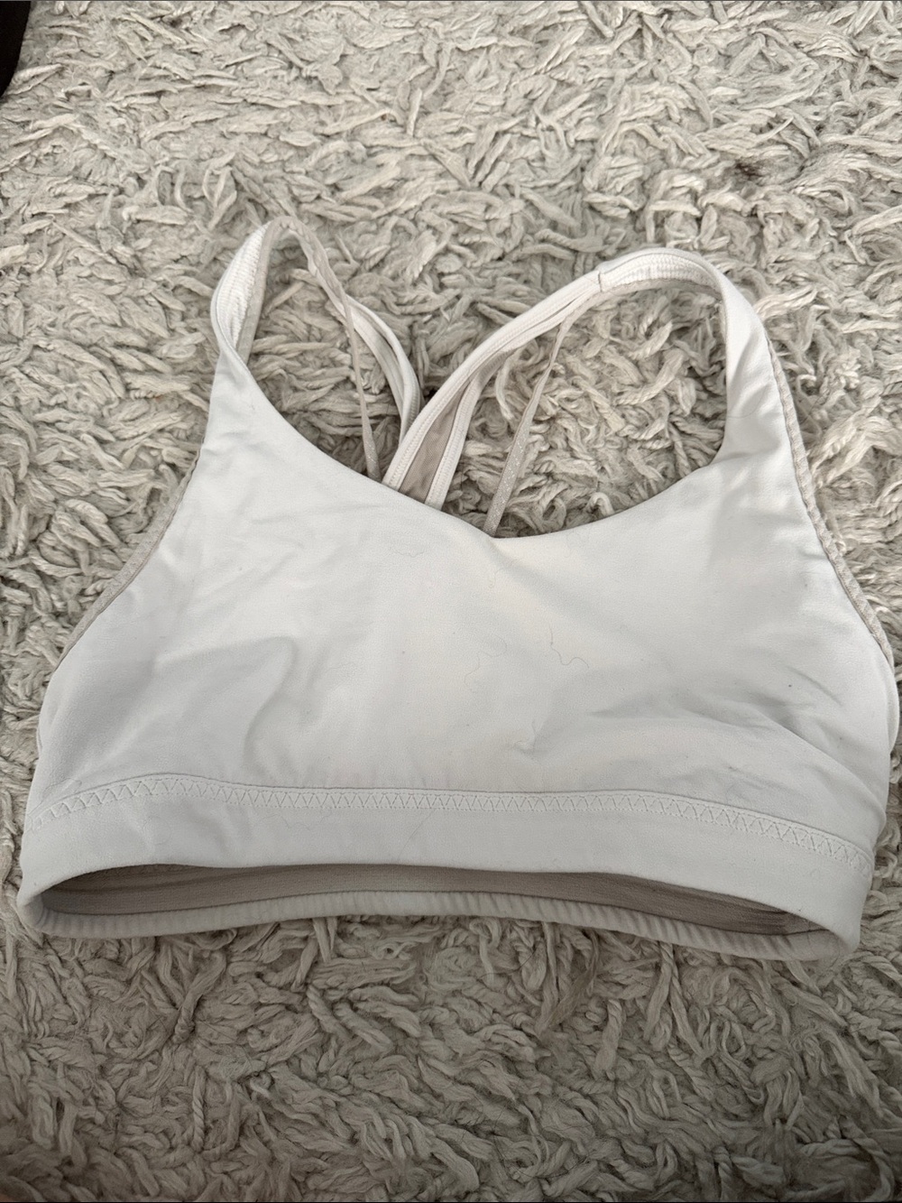Athleta White Strappy Low-Impact Sports Bra